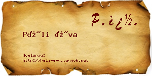 Péli Éva névjegykártya