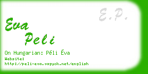 eva peli business card